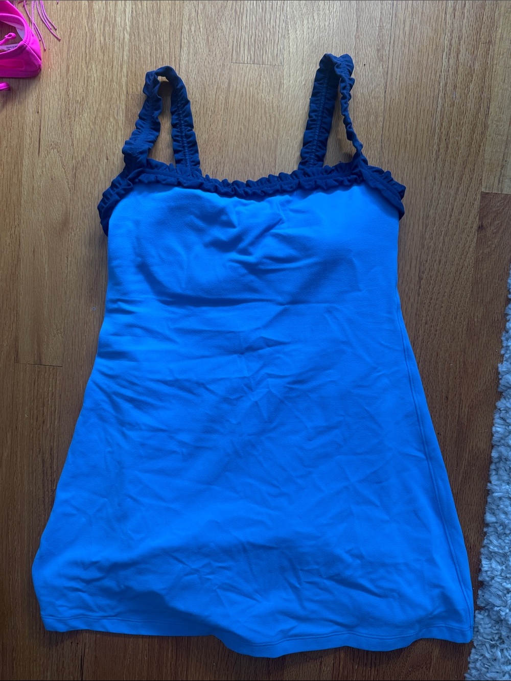 Abercrombie & Fitch Bright Blue Ruffled Strap Active YPB dress romper Petite XS